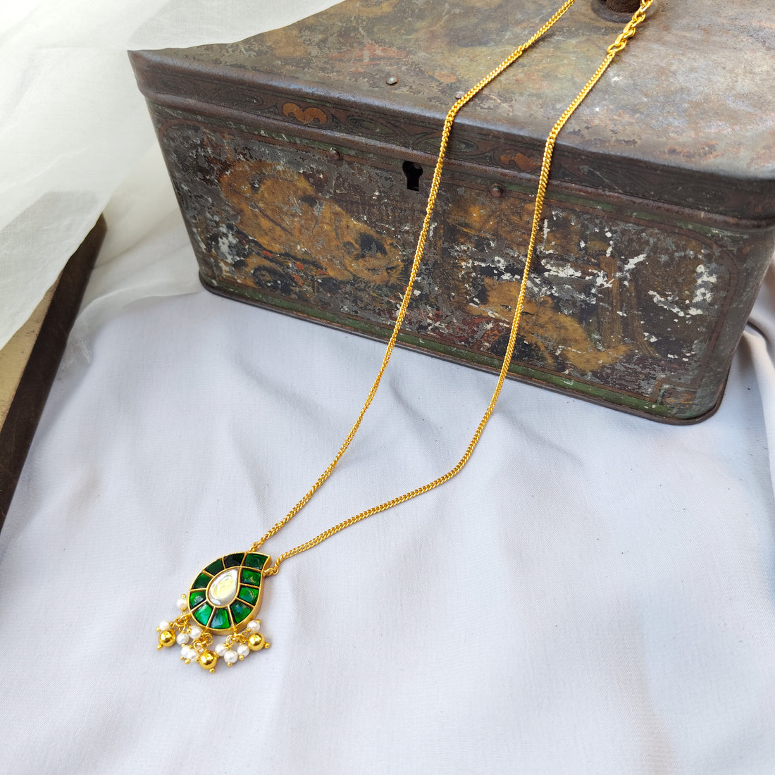 Emerald Teardrop Necklace