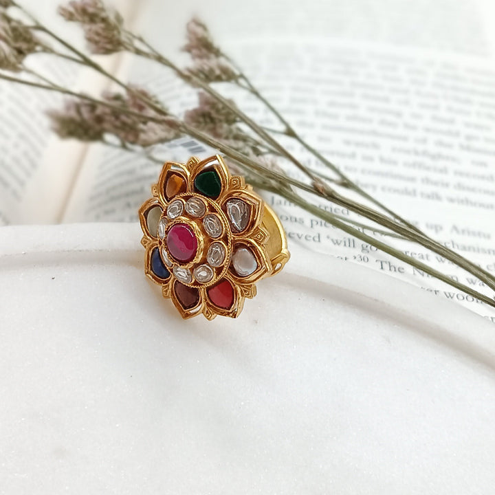 Navaratna Floral Ring