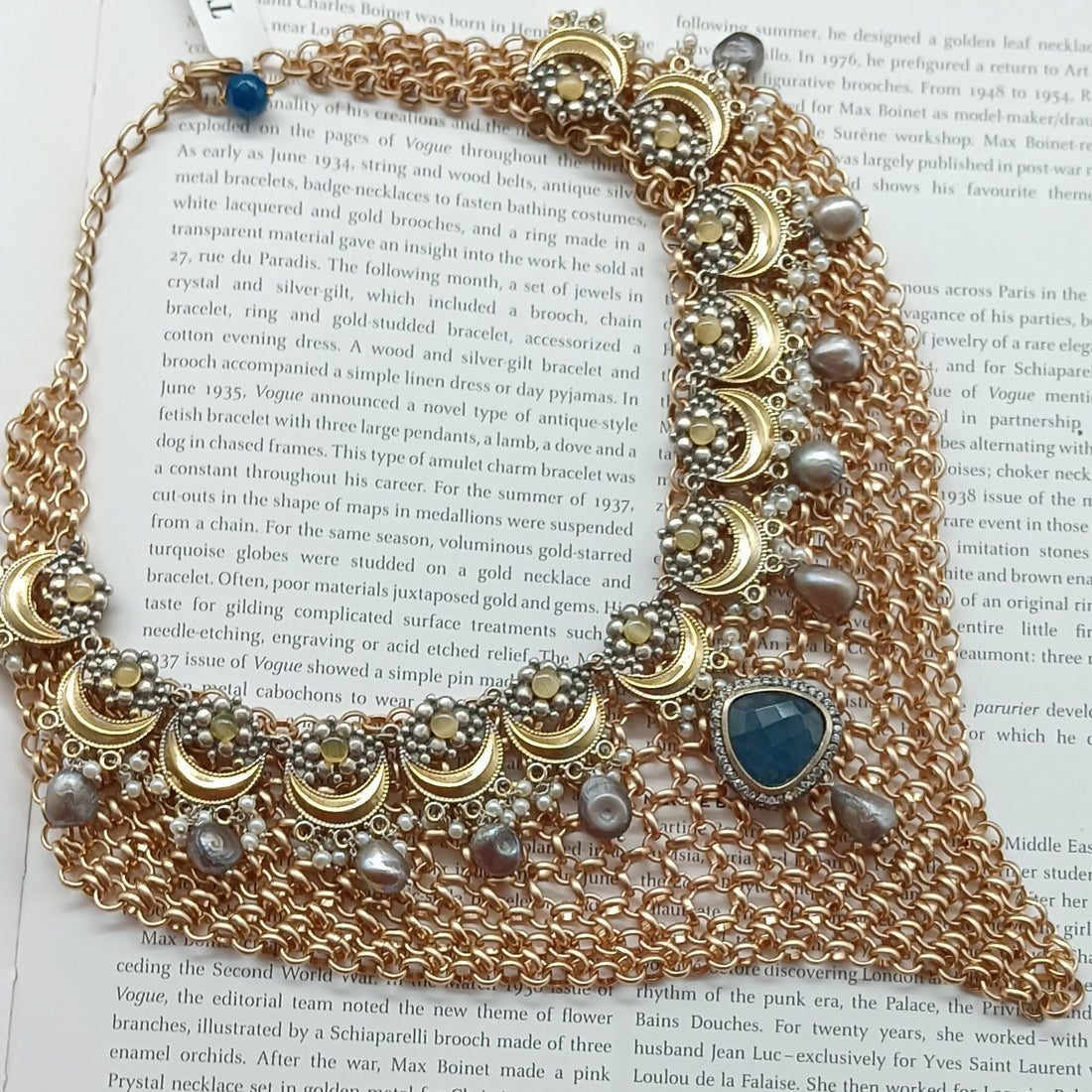 Net Pearl Drop Necklace