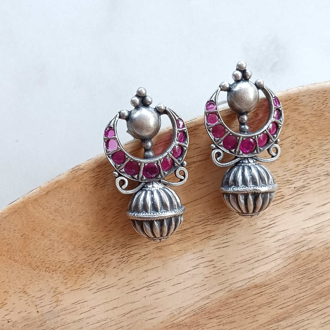 Silver Luster Stud Earrings