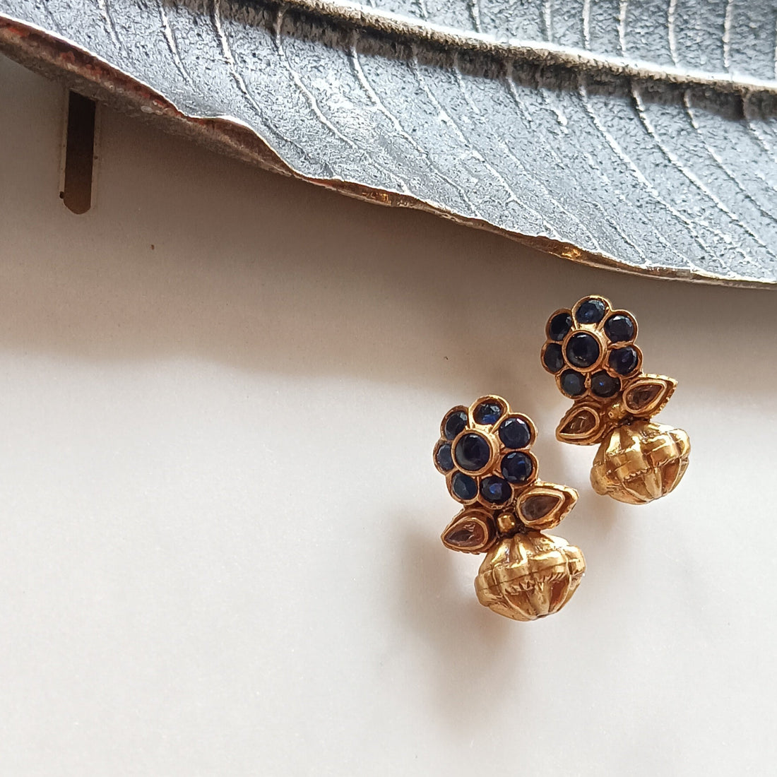 Blue Floral Potpourri Studs