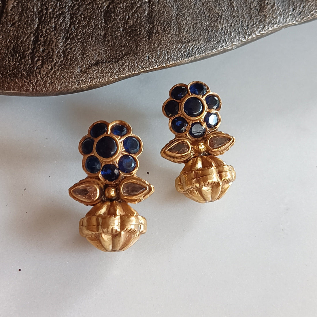 Blue Floral Potpourri Studs