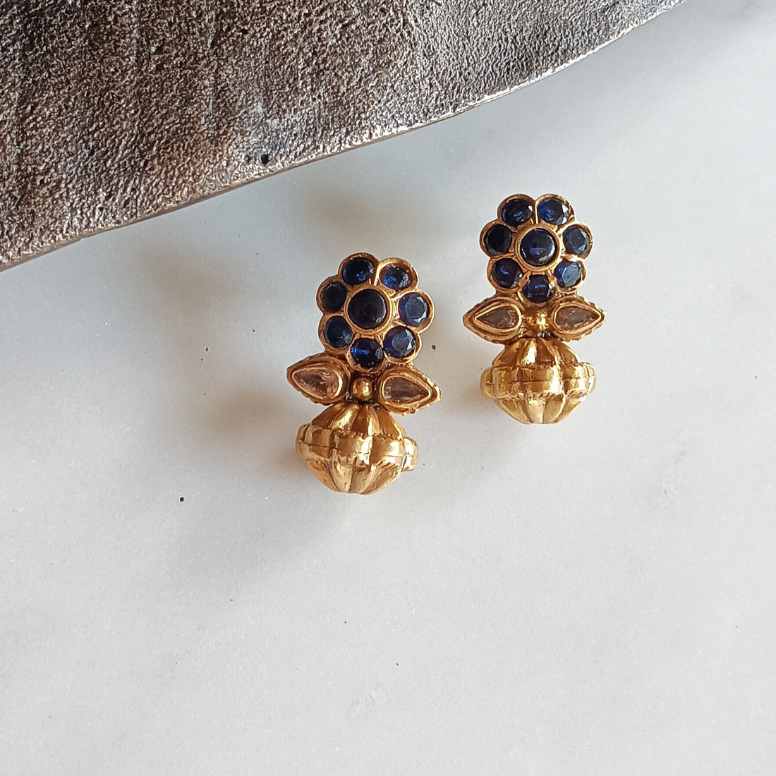 Blue Floral Potpourri Studs