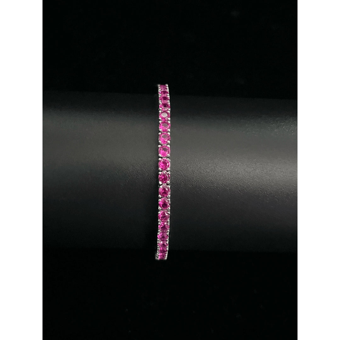 ROUND RUBY 4 PIN TENNIS BRACELET