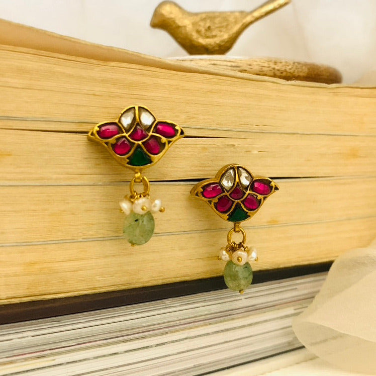 Regal Gemstone Drop Earrings