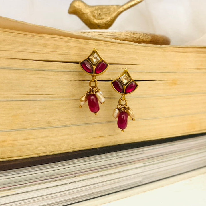 Royal Ruby Drop Earrings