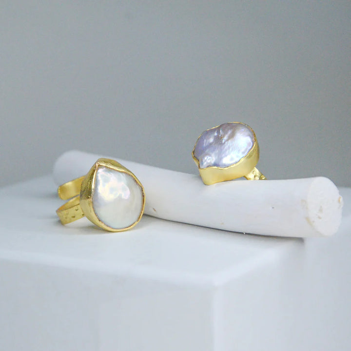 Kiyomi Adjustable Pearl Ring