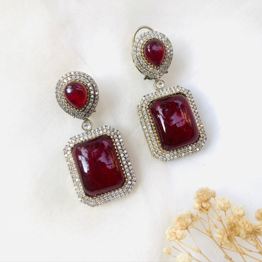 Margarita Red Velvet Earrings