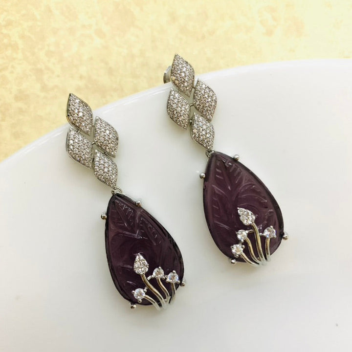 Radiant Purple Mineral Drops Earrings