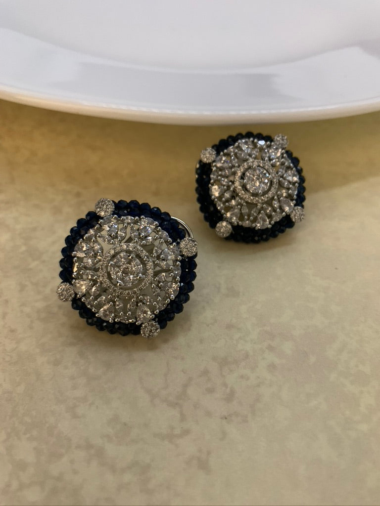 Rangoli Dark Blue Elegence Studs