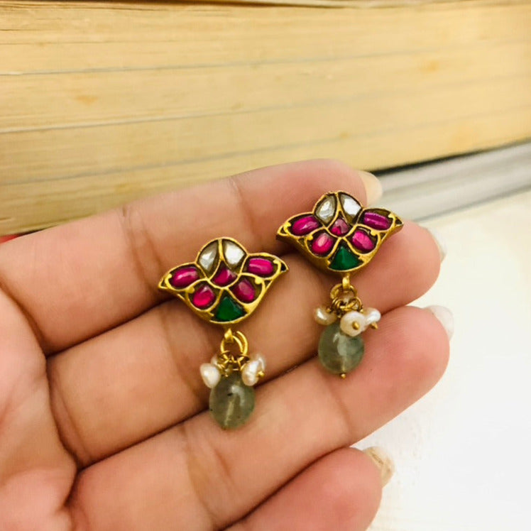 Regal Gemstone Drop Earrings