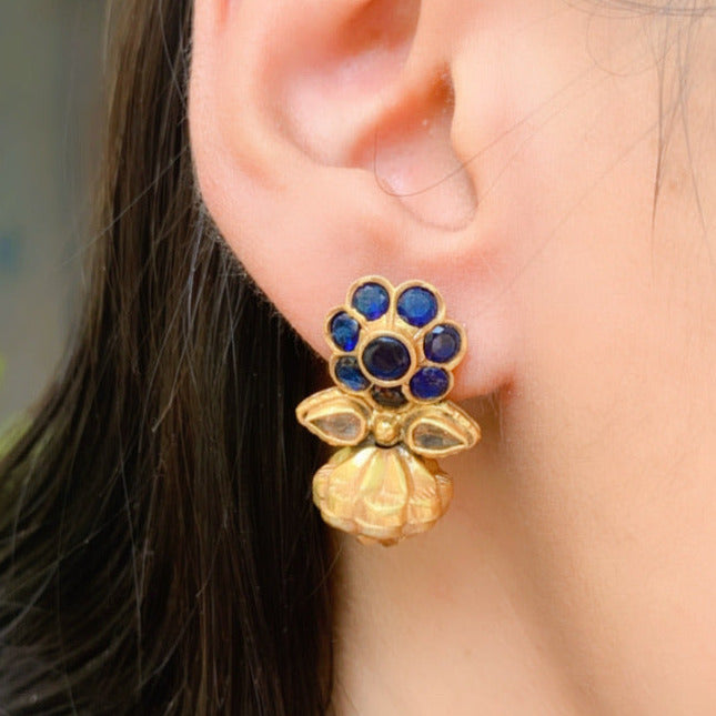 Blue Floral Potpourri Studs