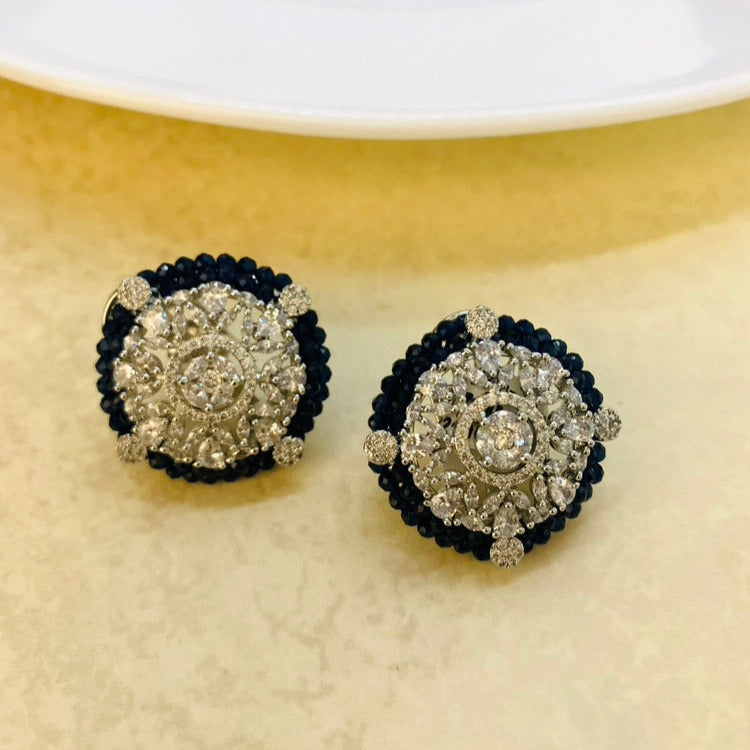 Rangoli Dark Blue Elegence Studs