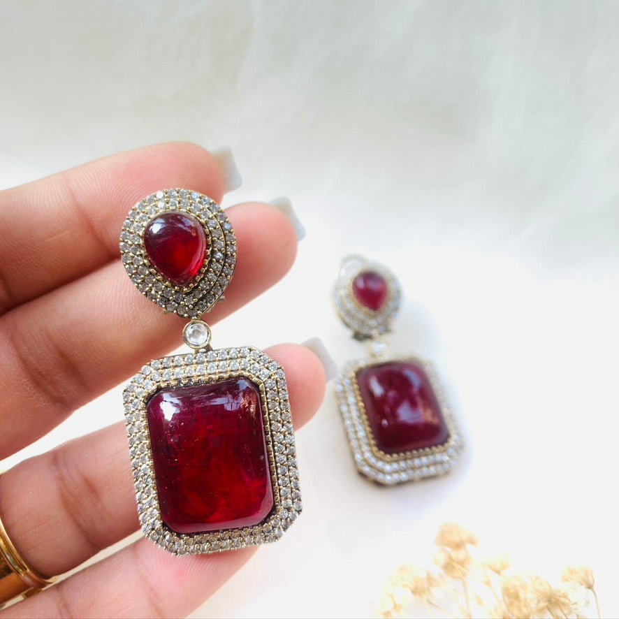 Margarita Red Velvet Earrings