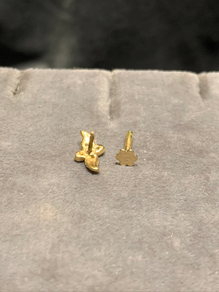 Stylish Floral Gold Nose pins