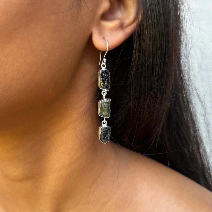 Black Uncut Earrings