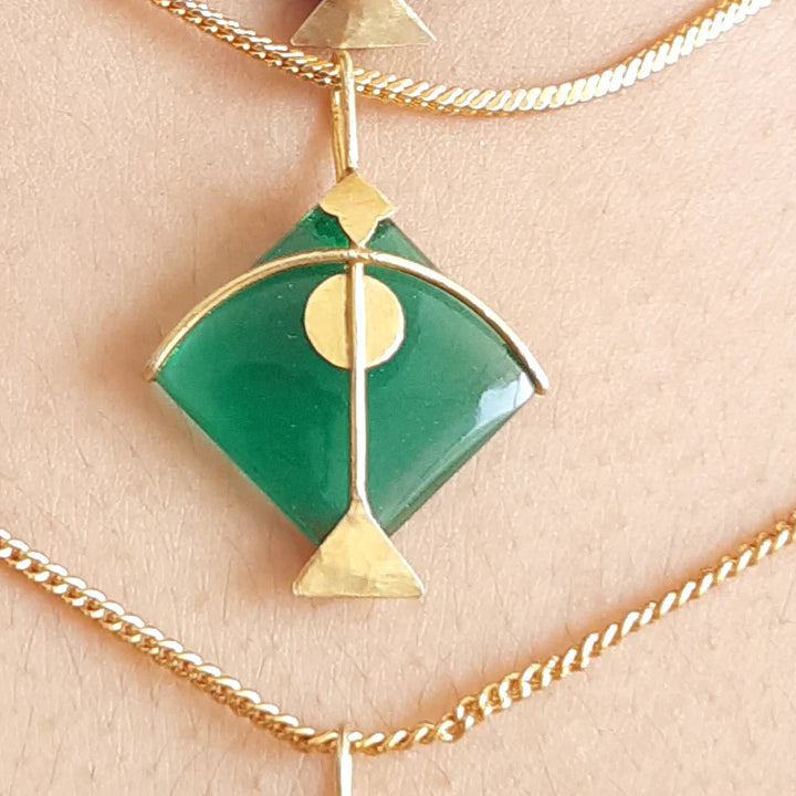 Patang Green Onyx Pendant (without chain)