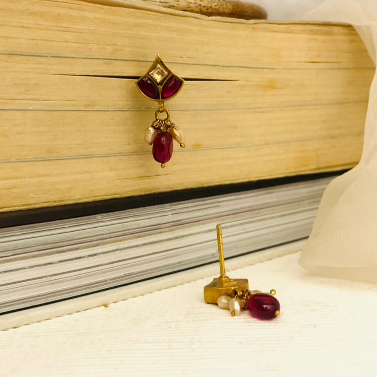 Royal Ruby Drop Earrings