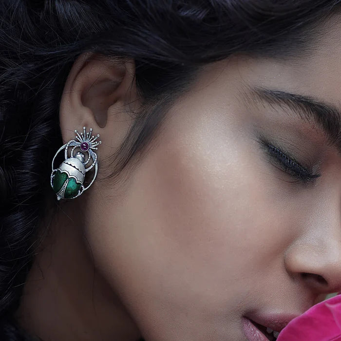 Bhramara Silver Earrings