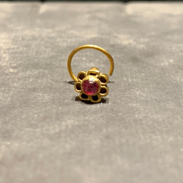 Ruby Flower Nose pins