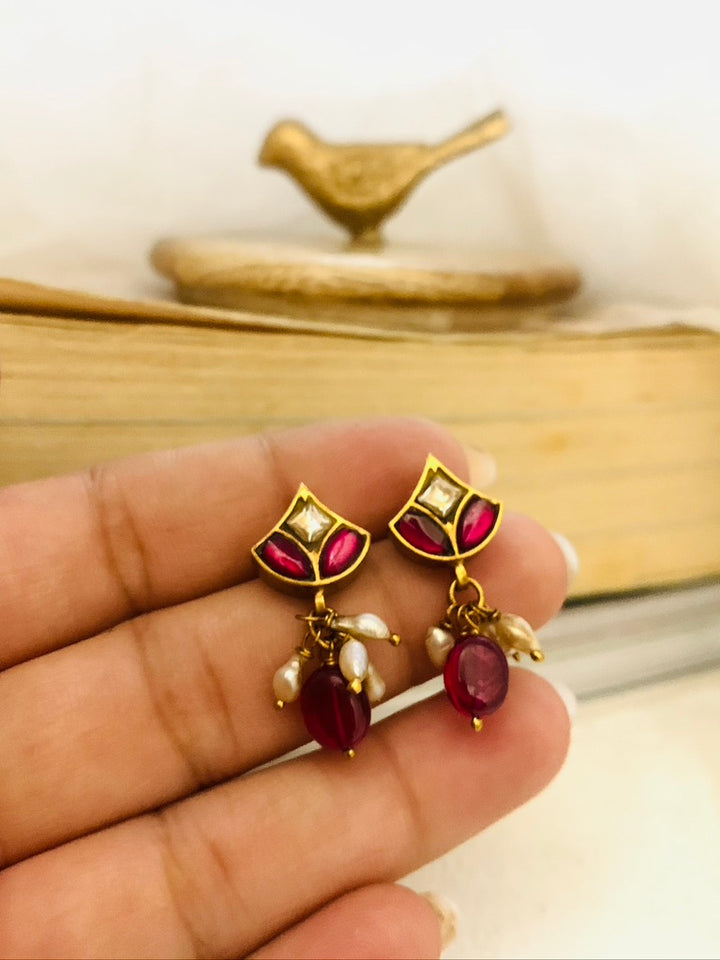 Royal Ruby Drop Earrings