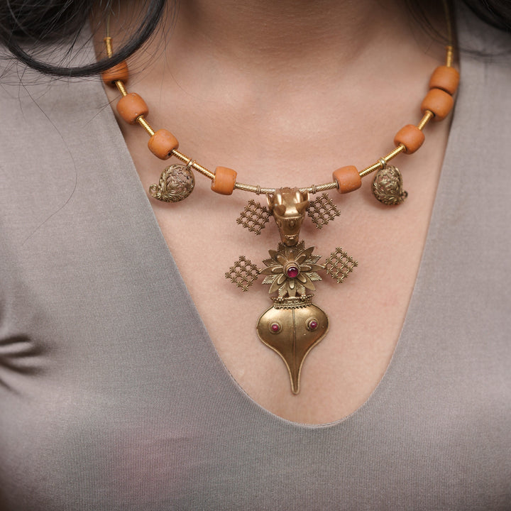 Regal Heart Coral Necklace