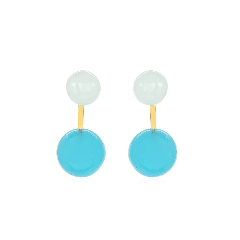 Blue Dual Ball Earrings