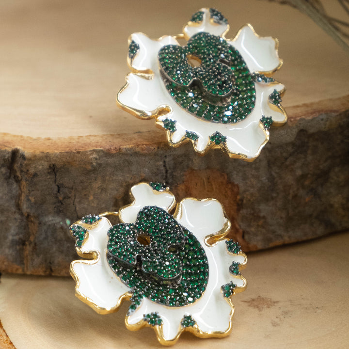 Sakura Blossom Green Earrings