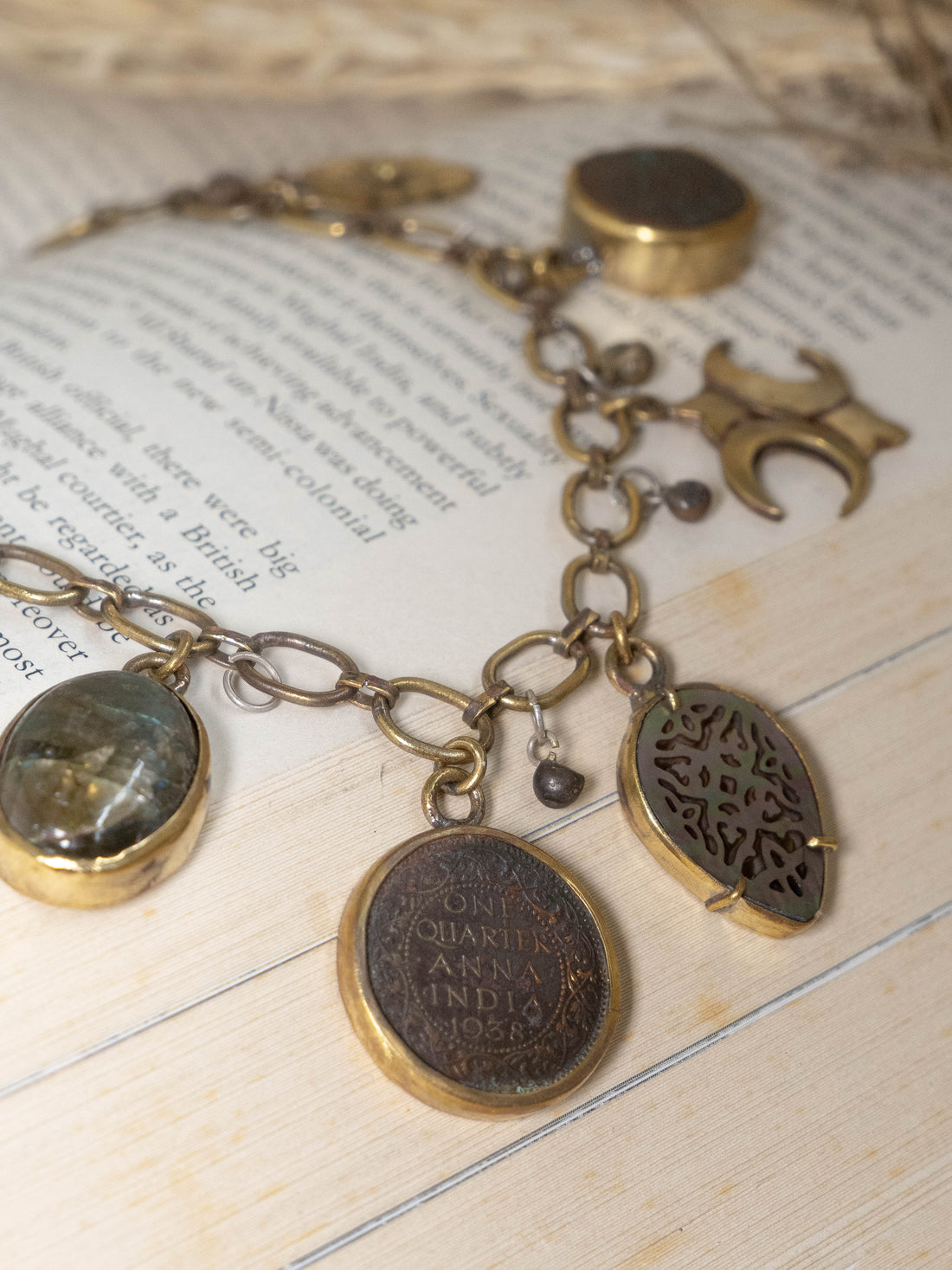 Multi-charm Antique Chain Necklace