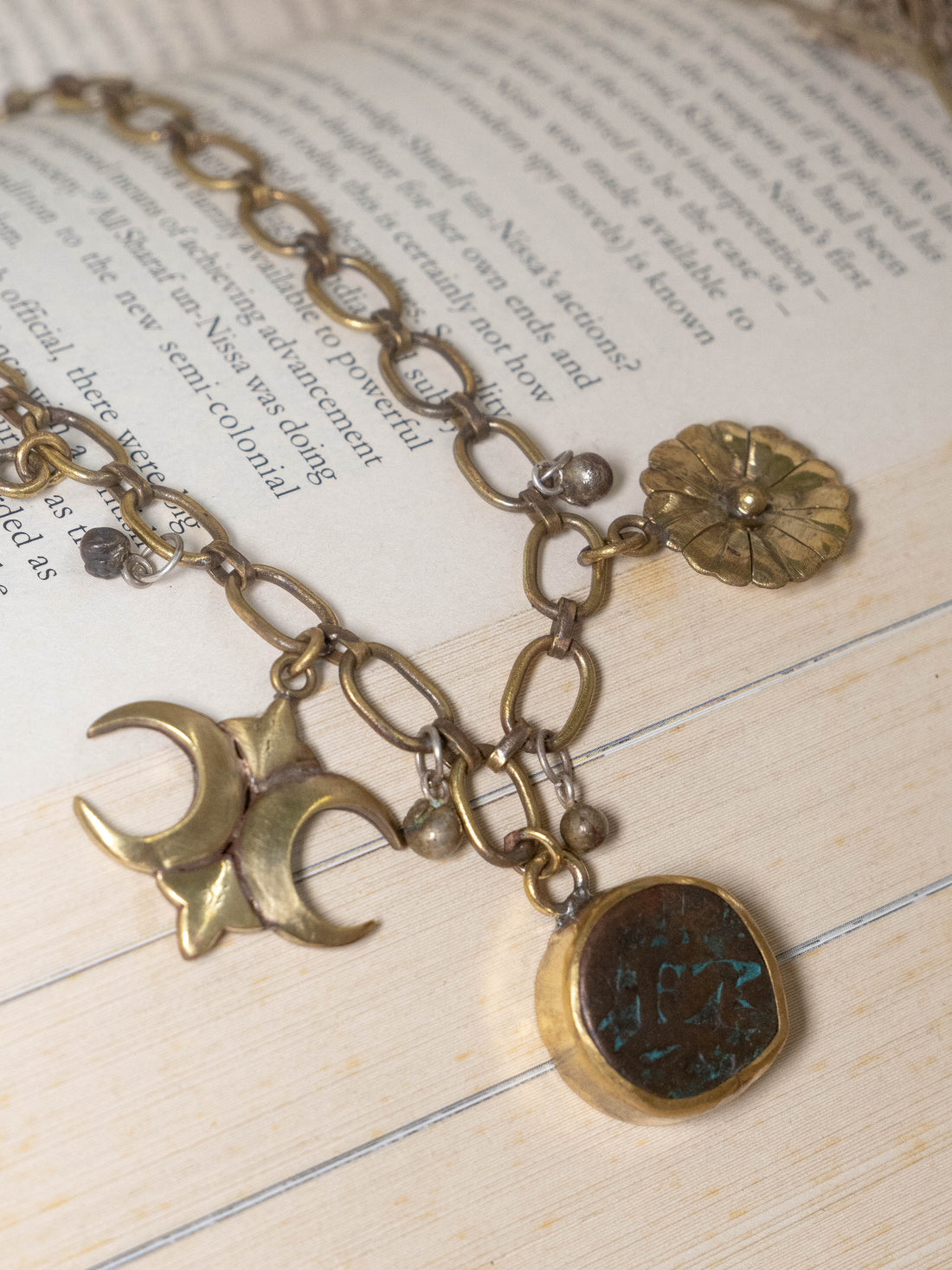 Multi-charm Antique Chain Necklace