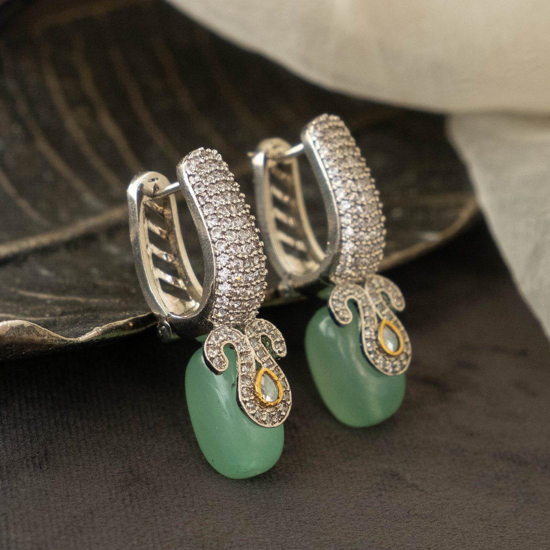 Green Starlight Mirage Hoops