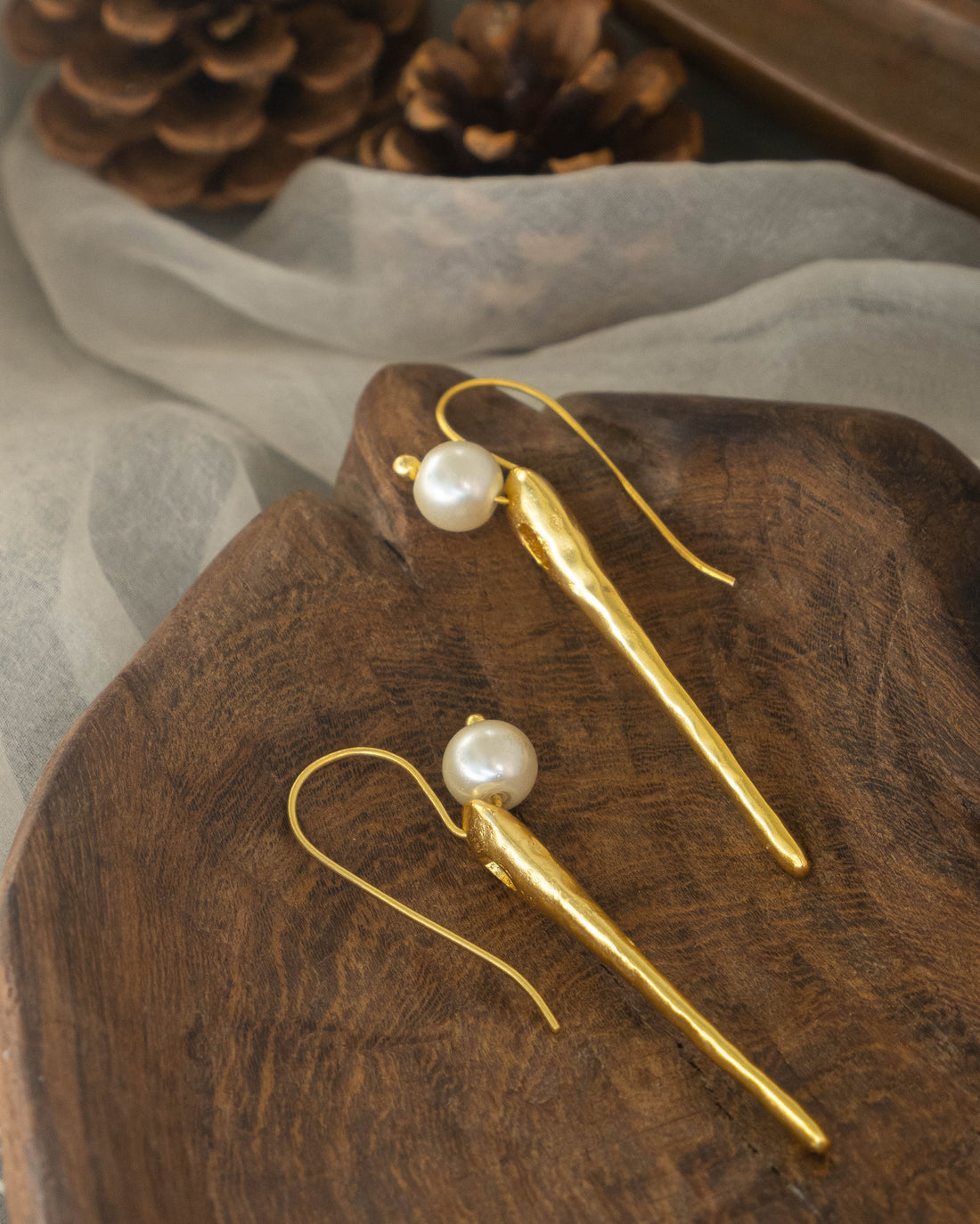 Pearl stick Drop Earrings