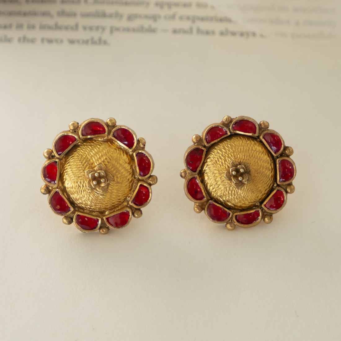 Ananta Red lace Studs