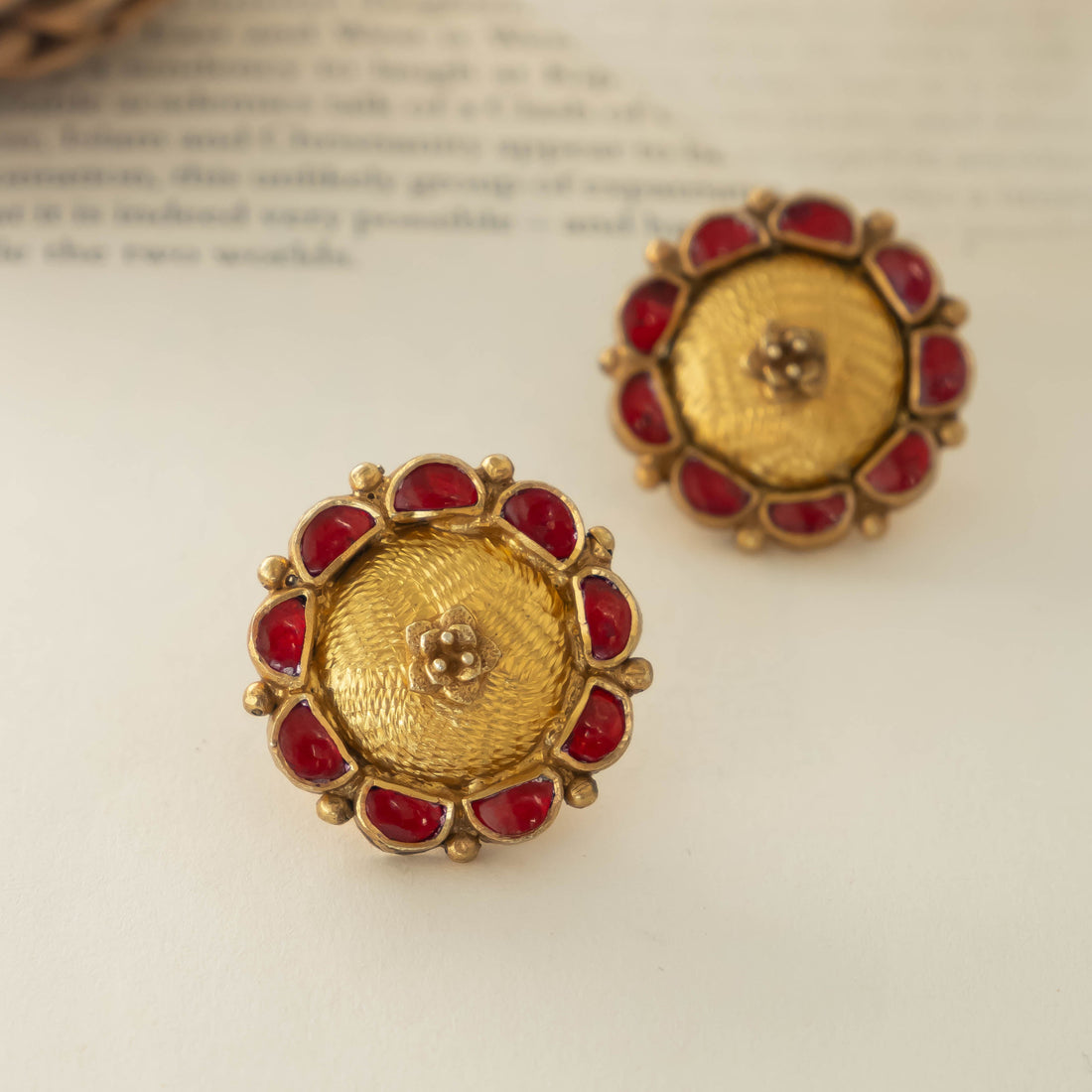 Ananta Red lace Studs