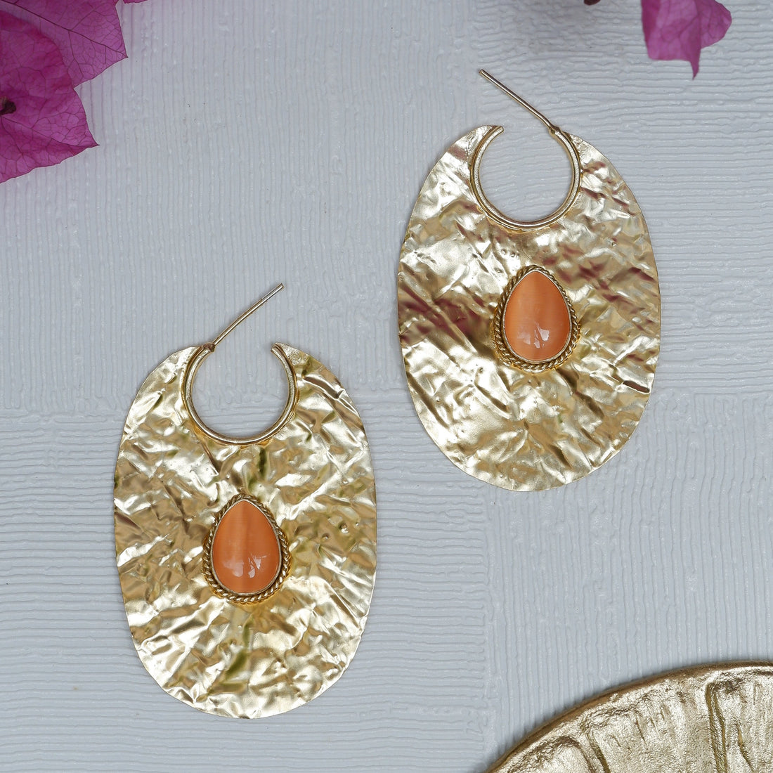 Peper Orange Eye Hoop Earrings