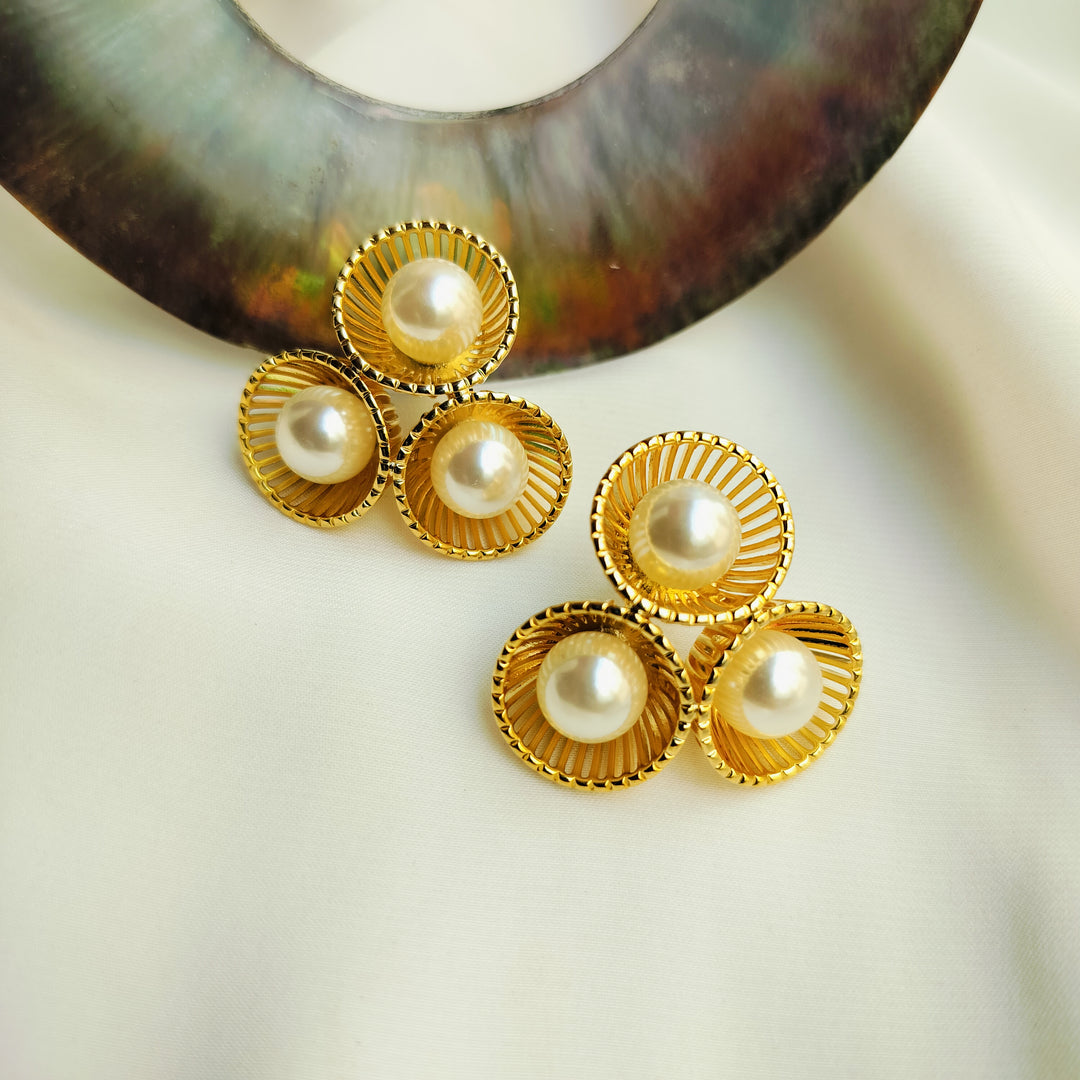 Radiant Pearl Trio Earrings