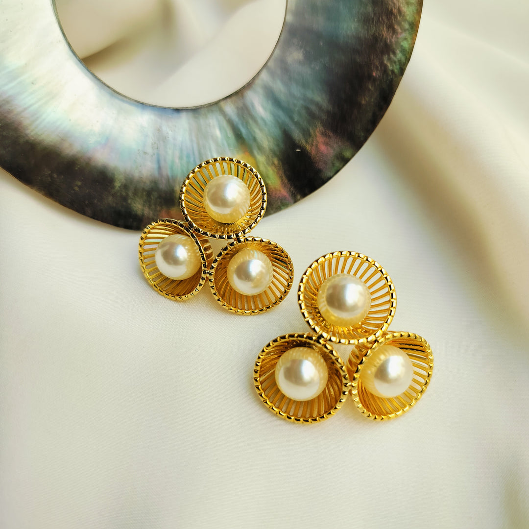 Radiant Pearl Trio Earrings