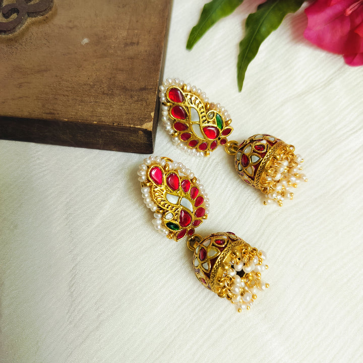 Rajwada Ruby Jhumkas