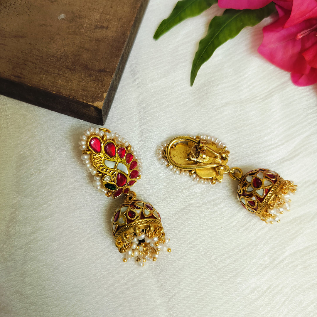 Rajwada Ruby Jhumkas