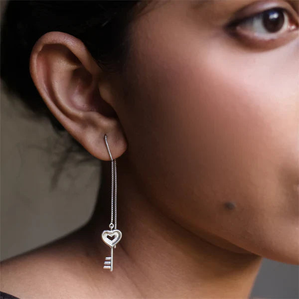 HEART Lock and Key Earring