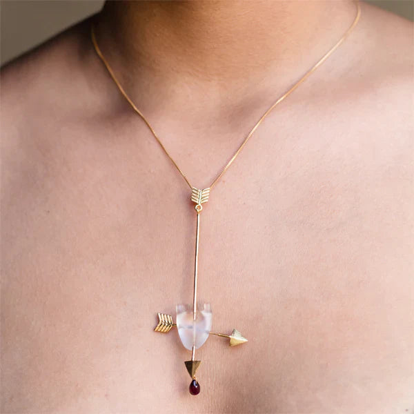 HEART Cupid's Arrow - White Pendant (without chain)