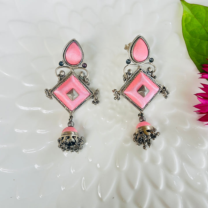 Meenakari Mahal Siilver Earrings