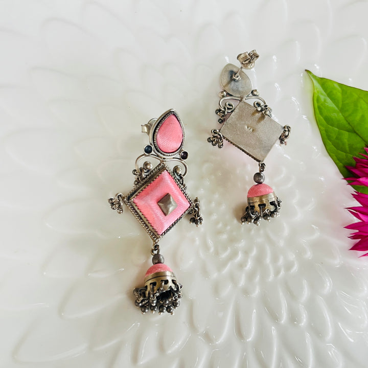 Meenakari Mahal Siilver Earrings