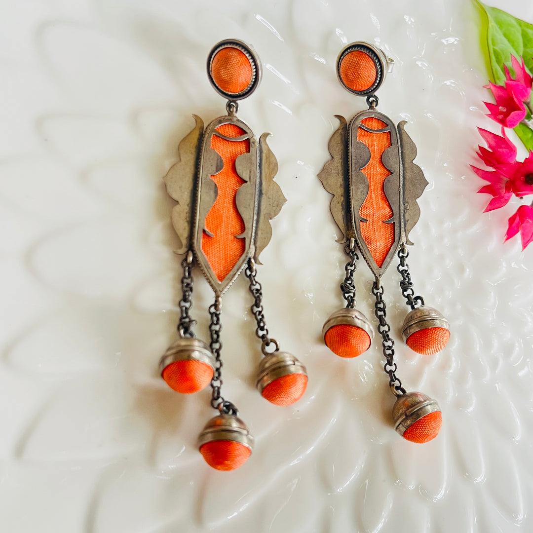 Gajra Silver Earrings