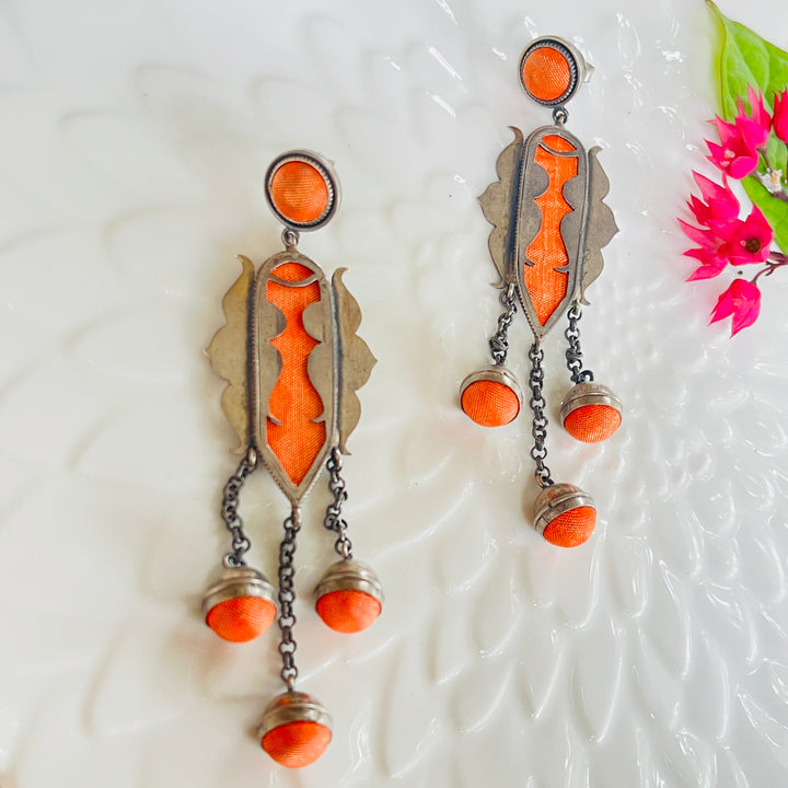 Gajra Silver Earrings