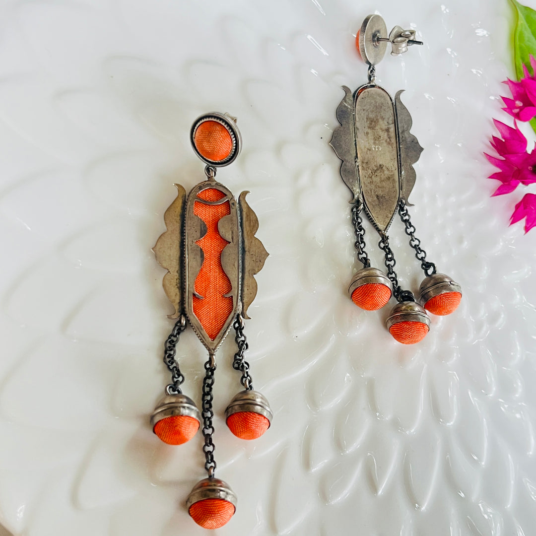 Gajra Silver Earrings