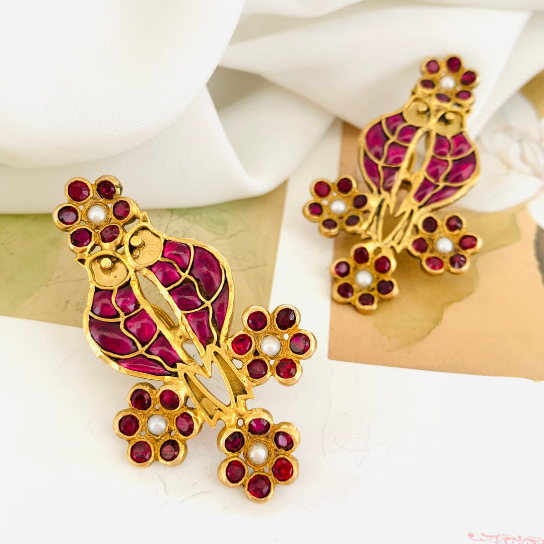 Ruby Wing Earrings
