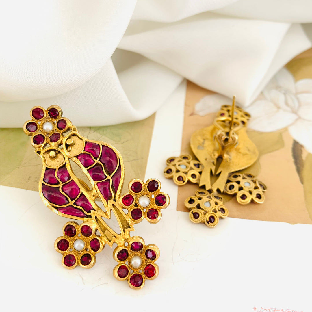 Ruby Wing Earrings