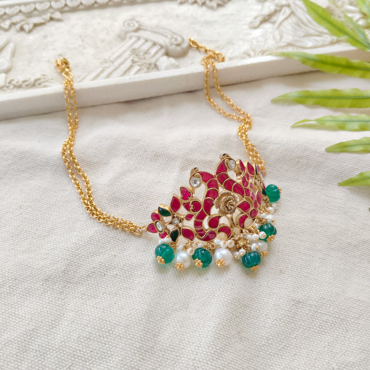 Ruby Flora Silver Necklace