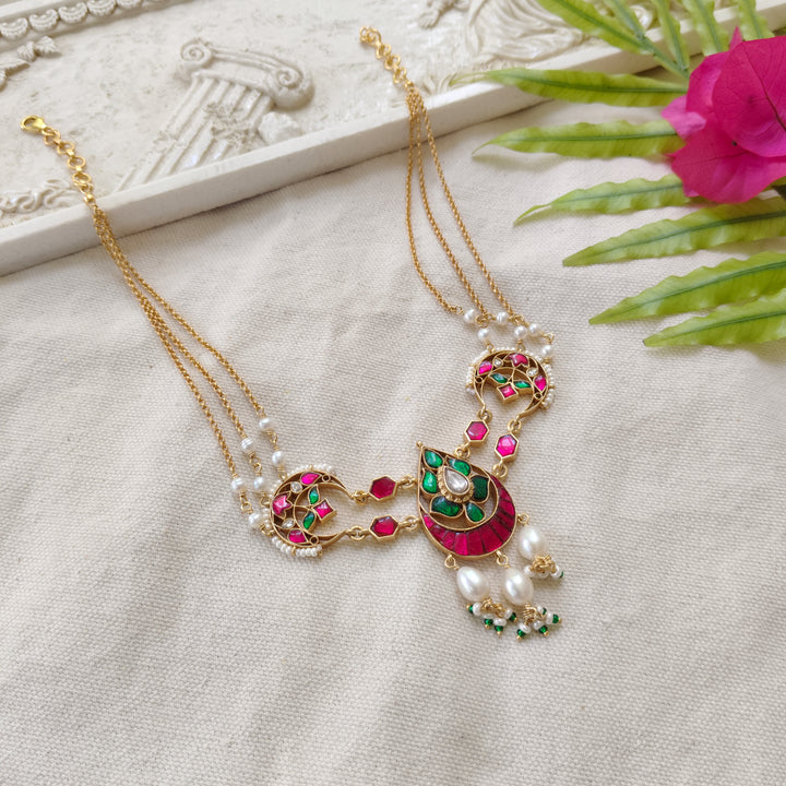 Ruby Peacock Silver Necklace